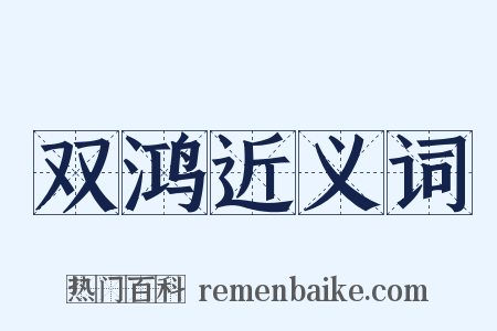 双鸿近义词是什么意思的图片
